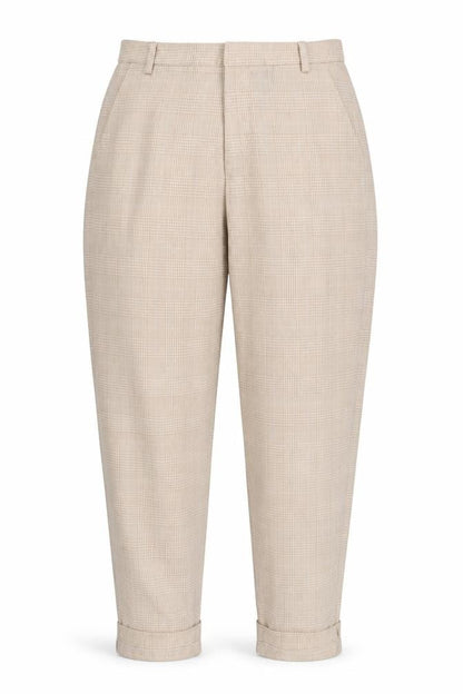 Plains & Prints Womens Beige Check  Trousers  Size XS L26 in