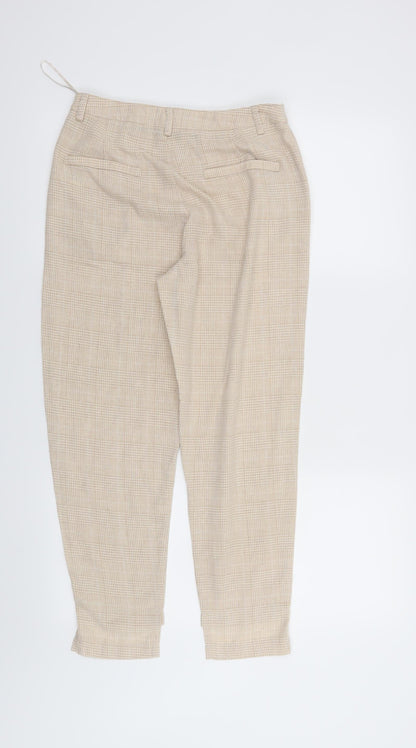 Plains & Prints Womens Beige Check  Trousers  Size XS L26 in