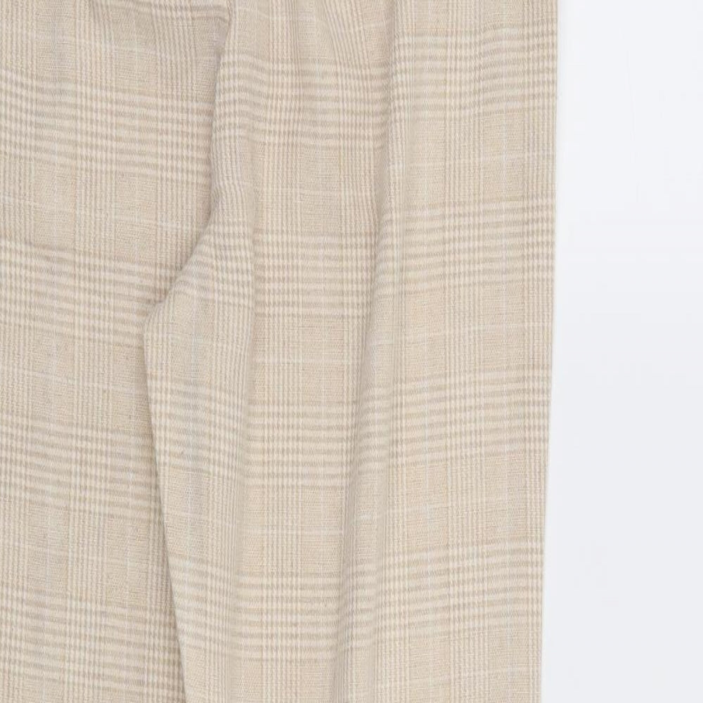 Plains & Prints Womens Beige Check  Trousers  Size XS L26 in