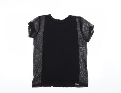 FOREVER 21 Womens Black   Basic T-Shirt Size S  - Mesh Panel