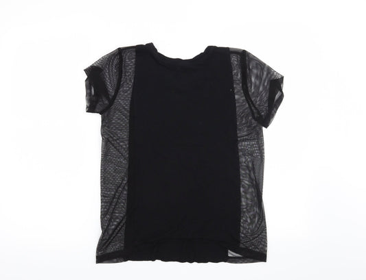 FOREVER 21 Womens Black   Basic T-Shirt Size S  - Mesh Panel