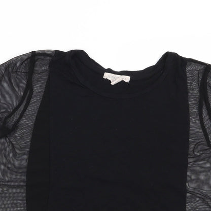 FOREVER 21 Womens Black   Basic T-Shirt Size S  - Mesh Panel