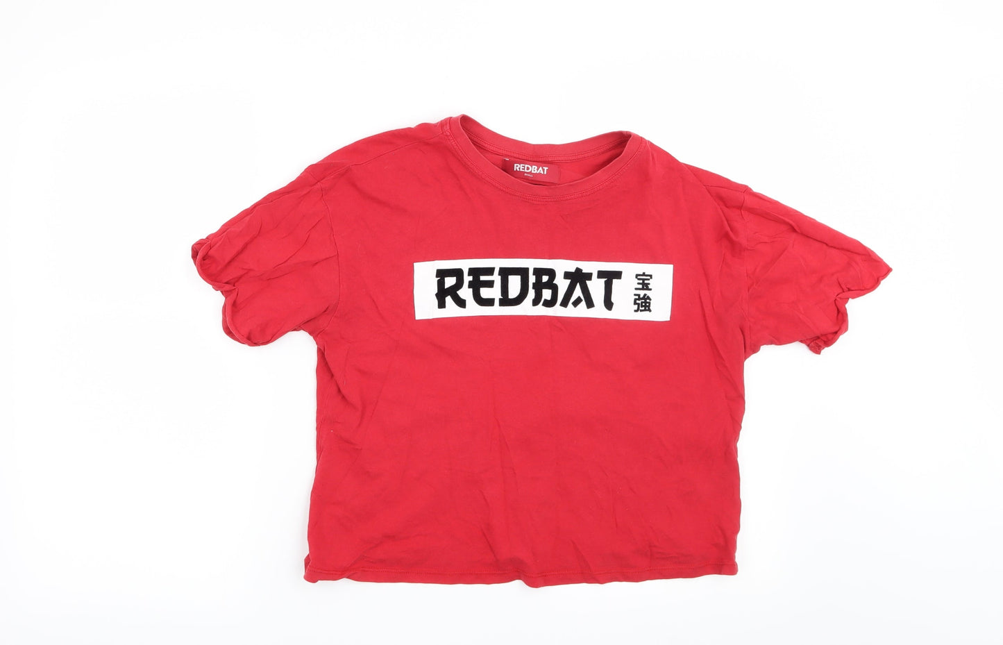 Womens UK Size S Preworn Red Basic T-Shirt