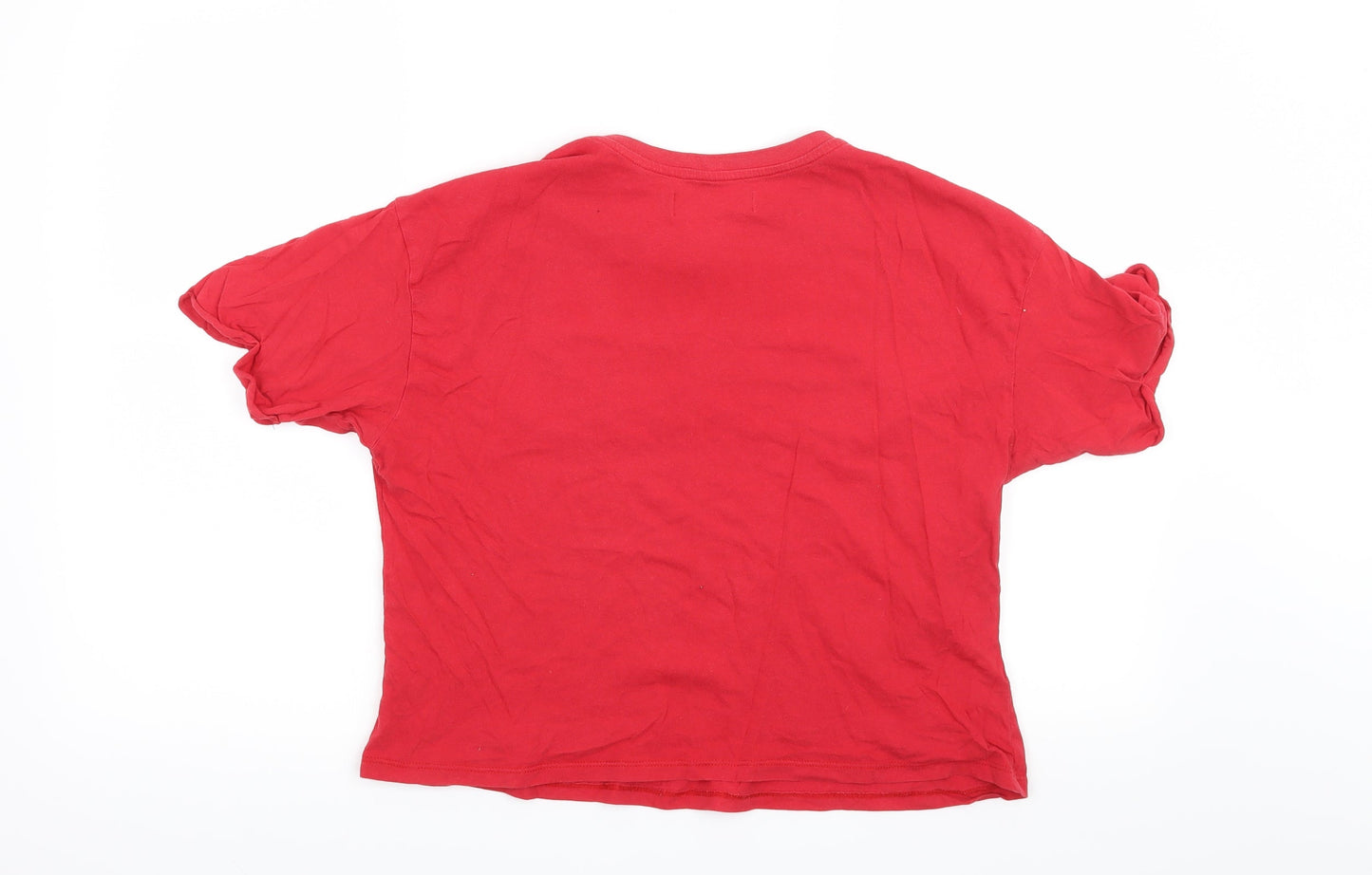 Womens UK Size S Preworn Red Basic T-Shirt