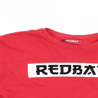 Womens UK Size S Preworn Red Basic T-Shirt