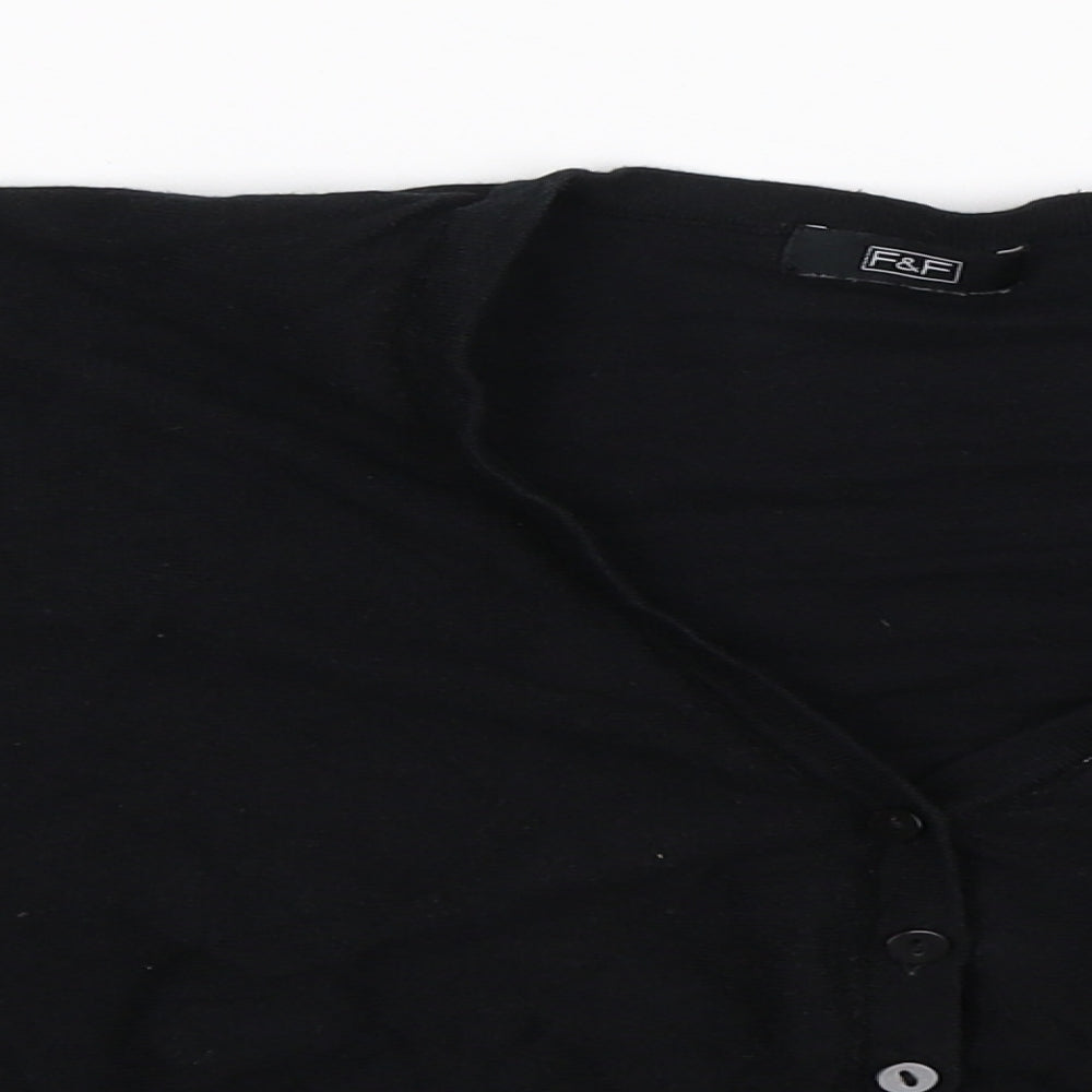 F&F Womens Black  Knit Cardigan Jumper Size 10