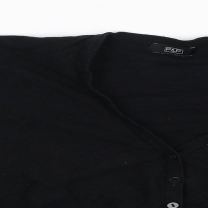 F&F Womens Black  Knit Cardigan Jumper Size 10