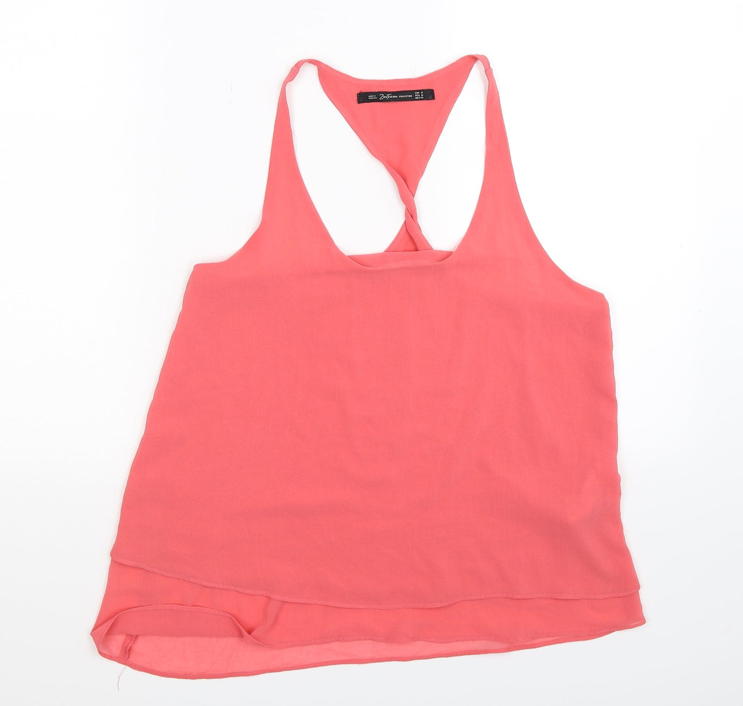 Womens UK Size S Zara Pink Basic Tank