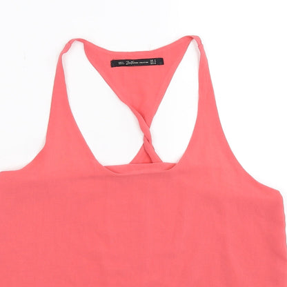 Womens UK Size S Zara Pink Basic Tank
