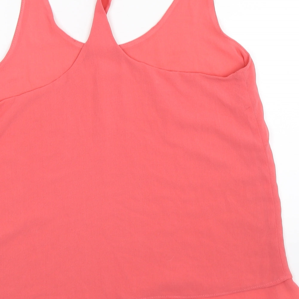 Womens UK Size S Zara Pink Basic Tank