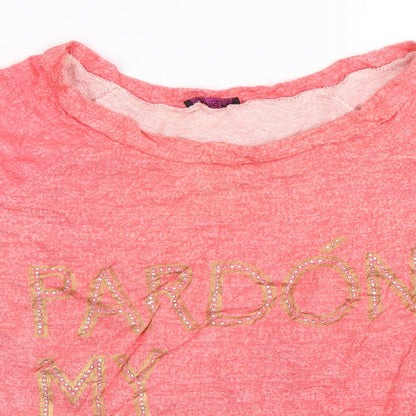 Electric Pink Womens Pink   Basic T-Shirt Size XS