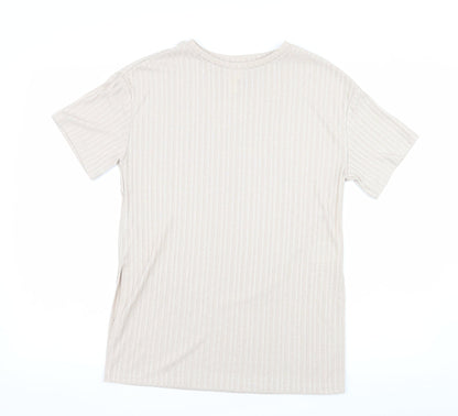 Womens UK Size XS H&M Beige Basic Blouse