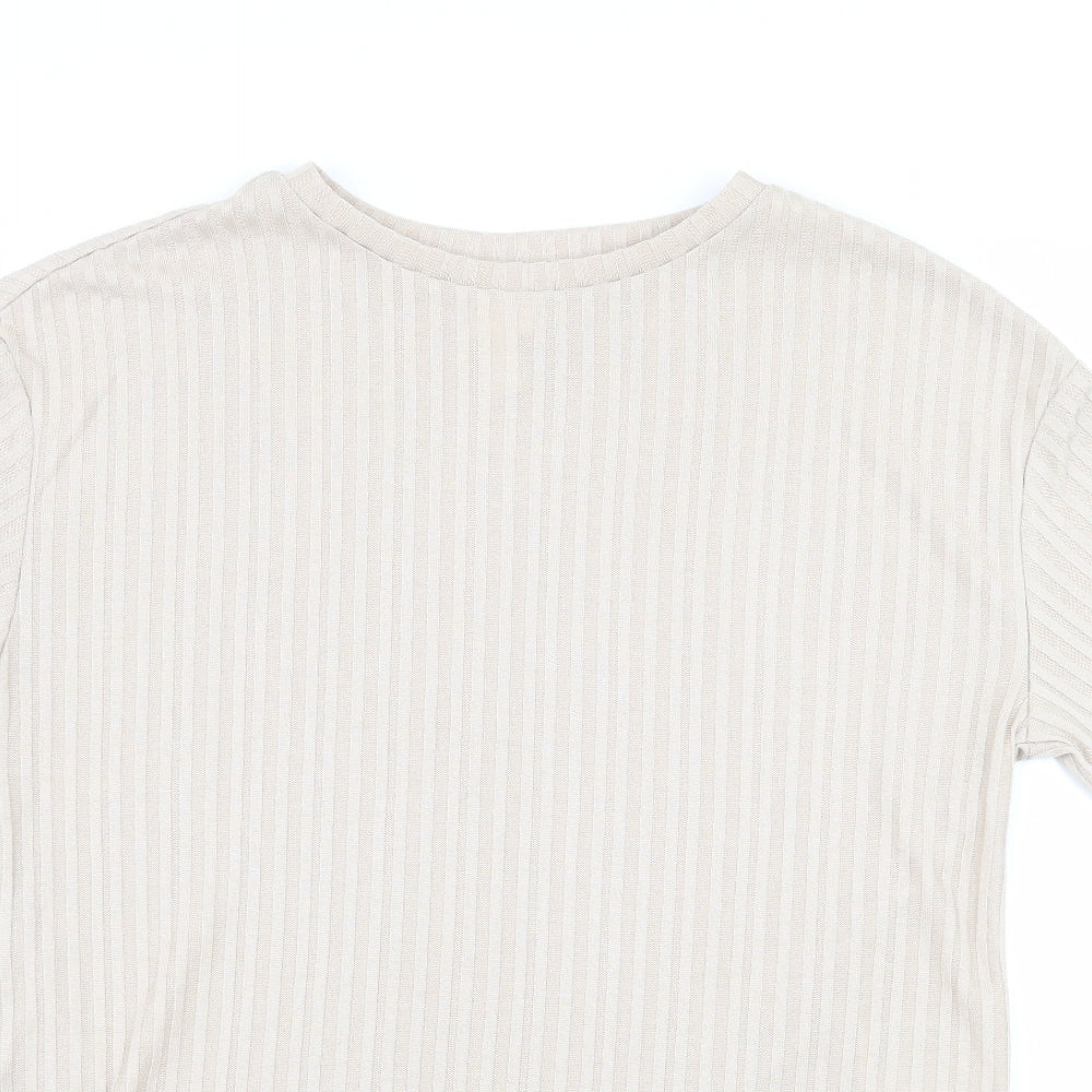 Womens UK Size XS H&M Beige Basic Blouse