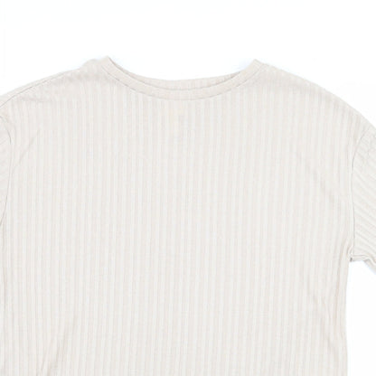 Womens UK Size XS H&M Beige Basic Blouse
