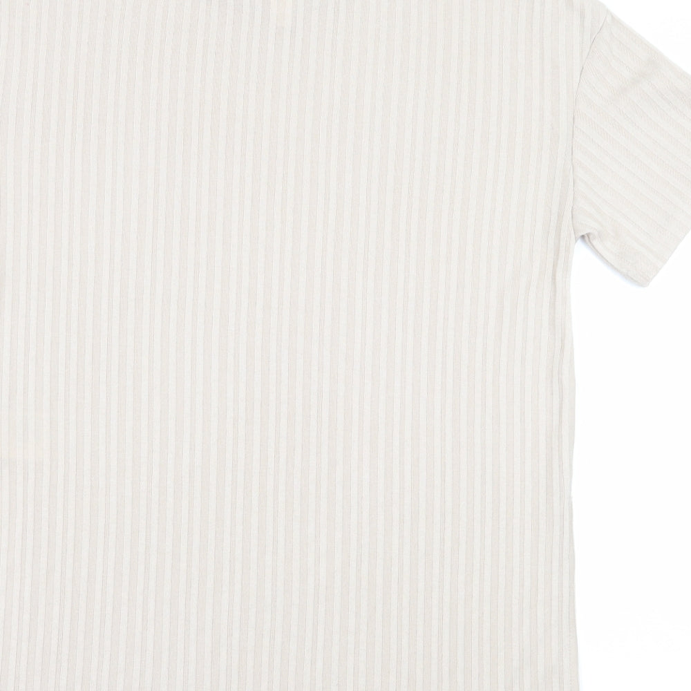 Womens UK Size XS H&M Beige Basic Blouse