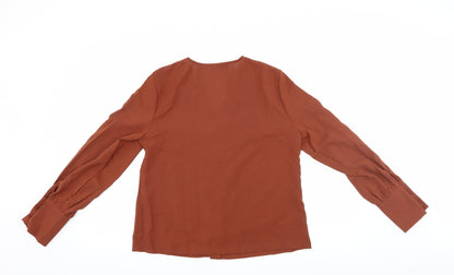 Womens UK Size XS Shien Brown Basic Blouse