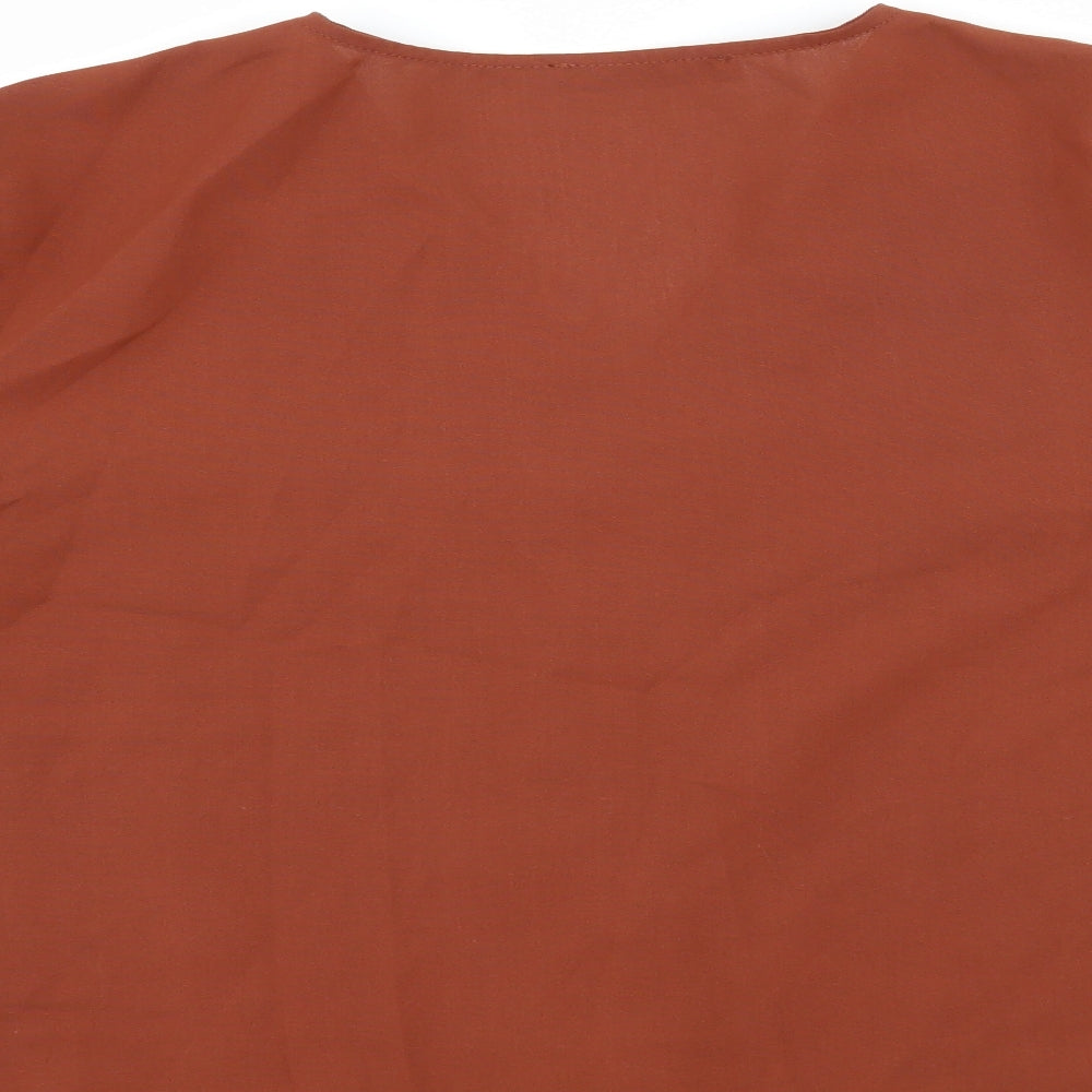 Womens UK Size XS Shien Brown Basic Blouse