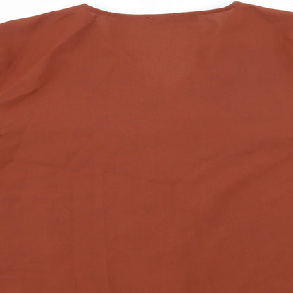 Womens UK Size XS Shien Brown Basic Blouse
