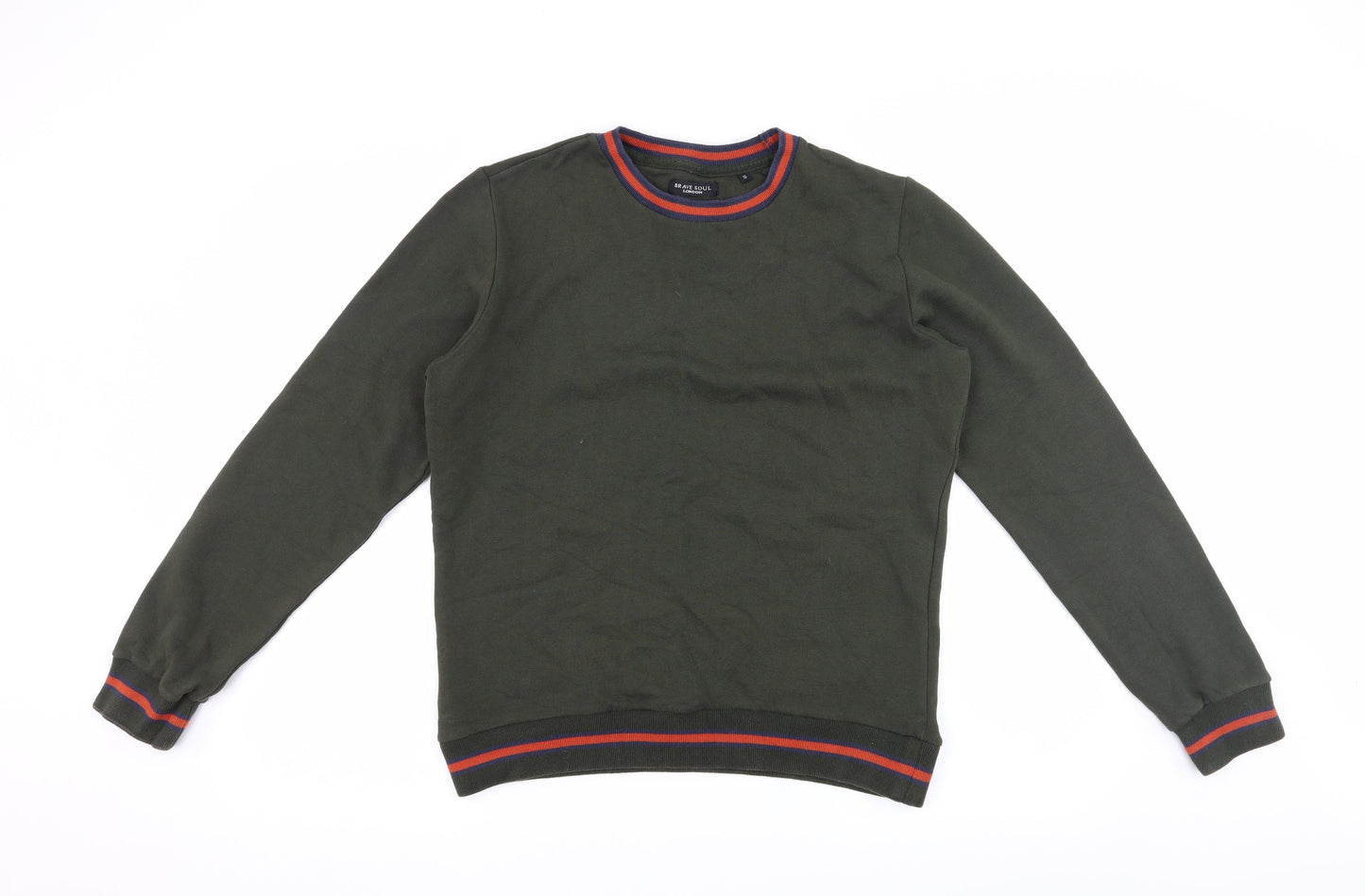 Brave Soul Mens Green   Pullover Jumper Size S