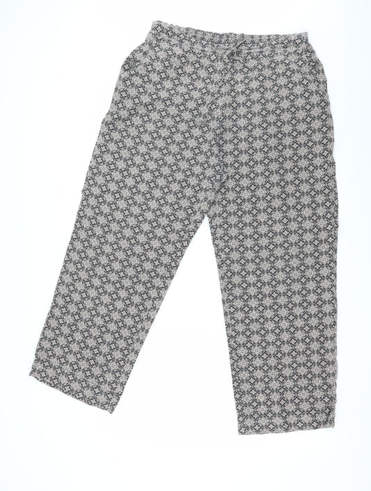 Anthology Womens Black Argyle/Diamond  Harem Trousers  L27 in