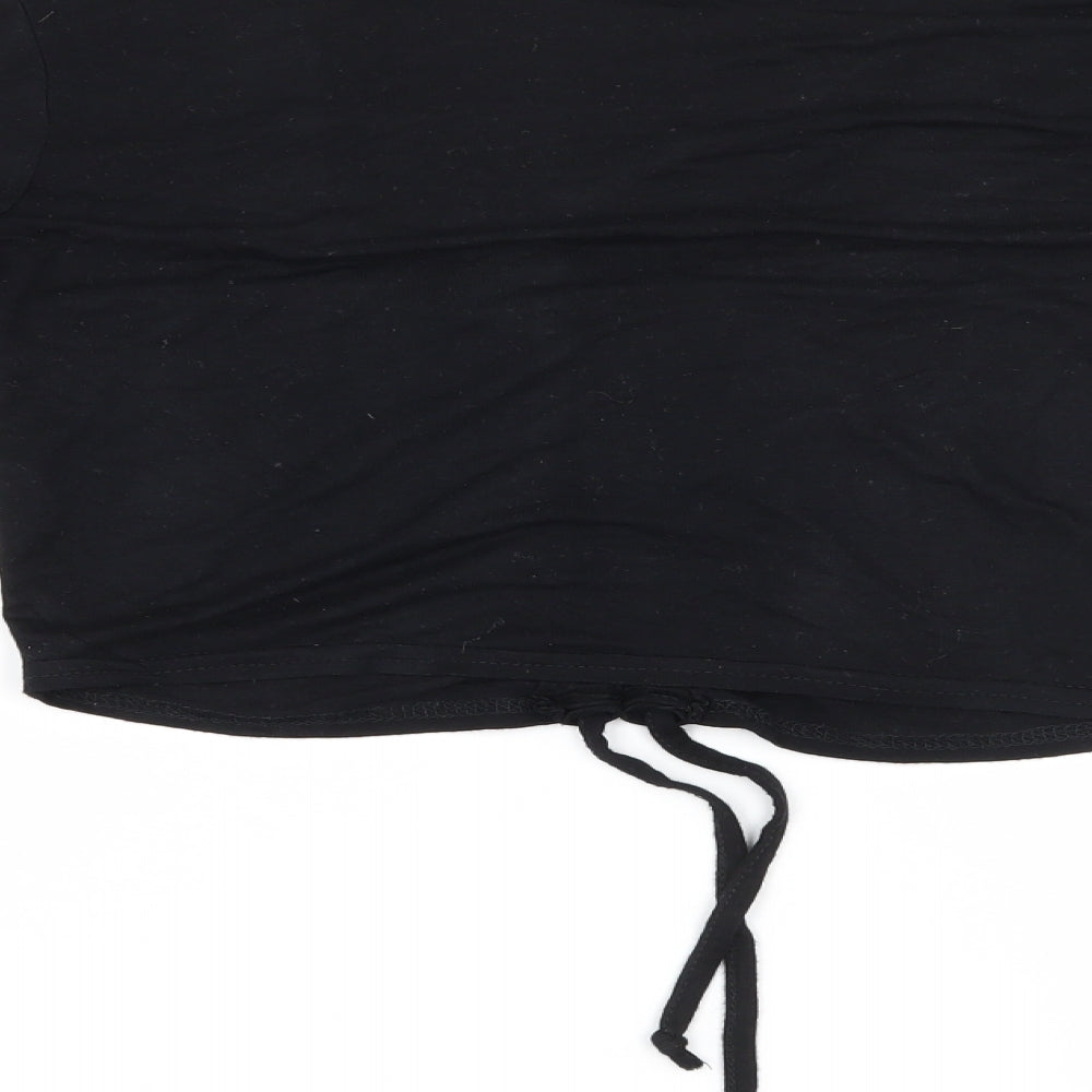 PRETTYLITTLETHING Womens Black   Cropped Blouse Size 8