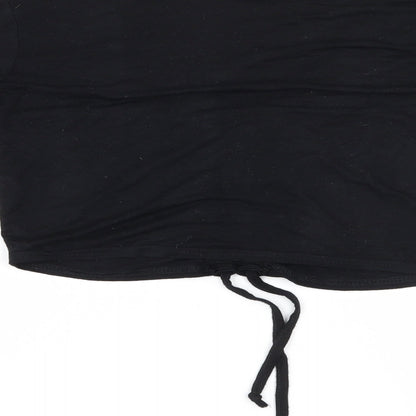 PRETTYLITTLETHING Womens Black   Cropped Blouse Size 8