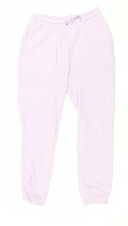 Womens UK Size L Pull&Bear Regular Fit Sweatpants Pink Trousers
