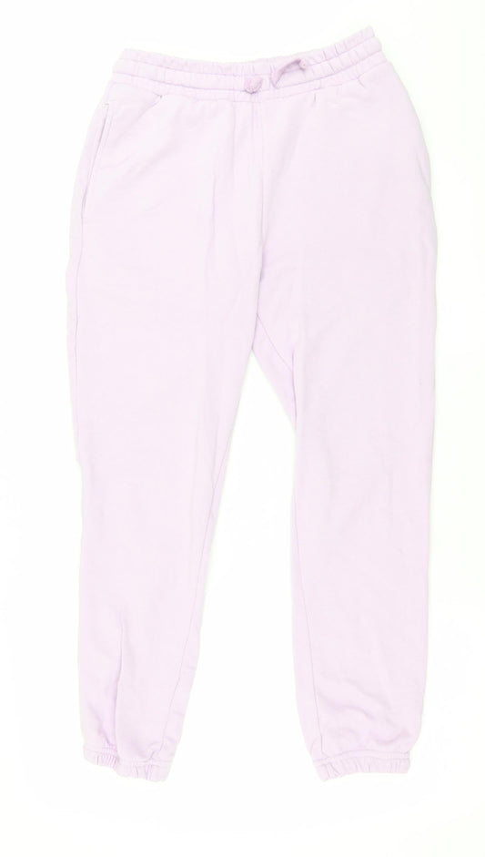 Womens UK Size L Pull&Bear Regular Fit Sweatpants Pink Trousers