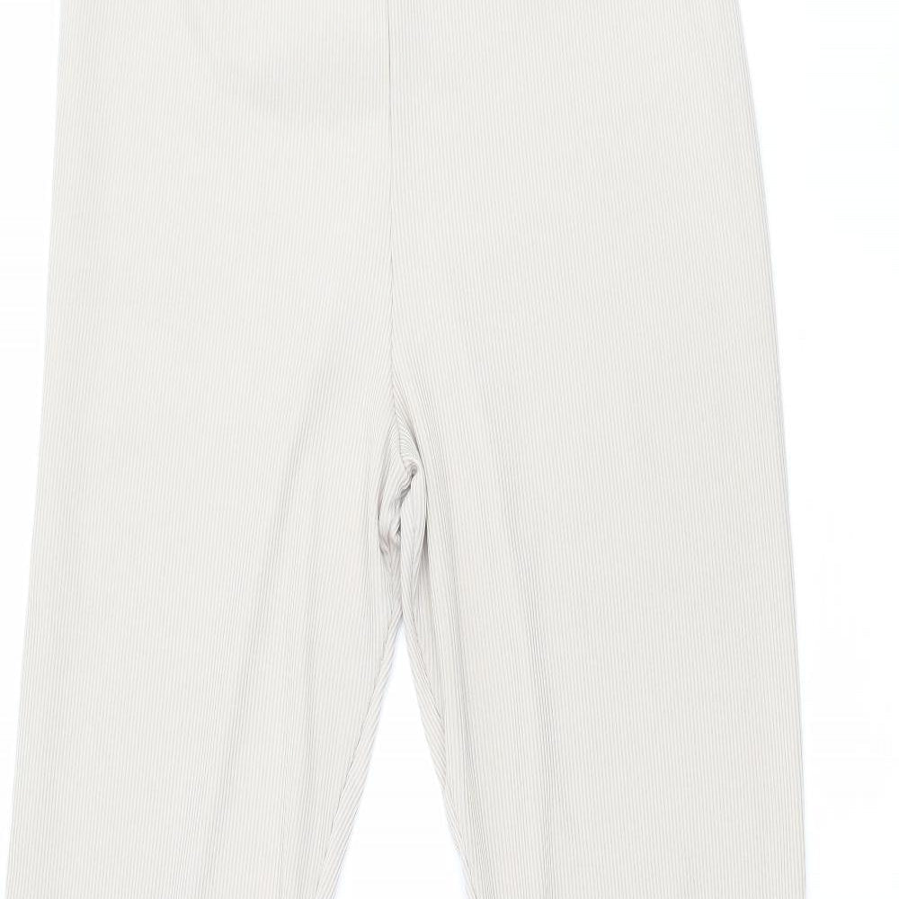 Womens UK Size 12 PRETTYLITTLETHING Regular Fit  Beige Trousers