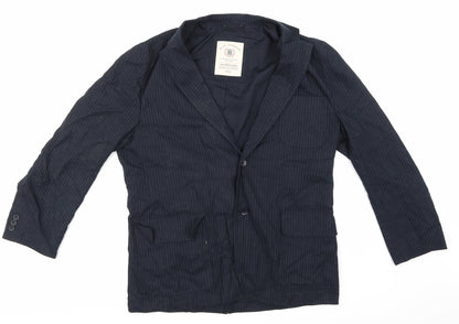 Blue Harbour Mens Blue Striped  Jacket Suit Jacket