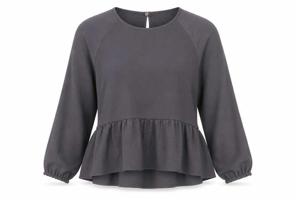 Womens UK Size 12 New Look Grey Tunic Blouse