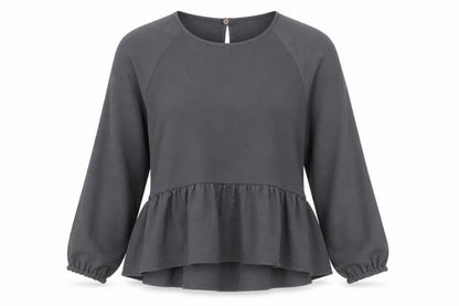 Womens UK Size 12 New Look Grey Tunic Blouse