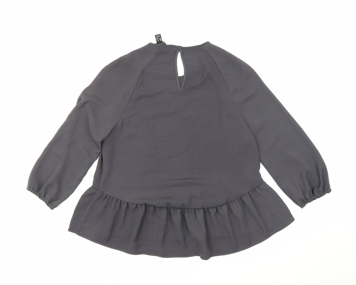 Womens UK Size 12 New Look Grey Tunic Blouse