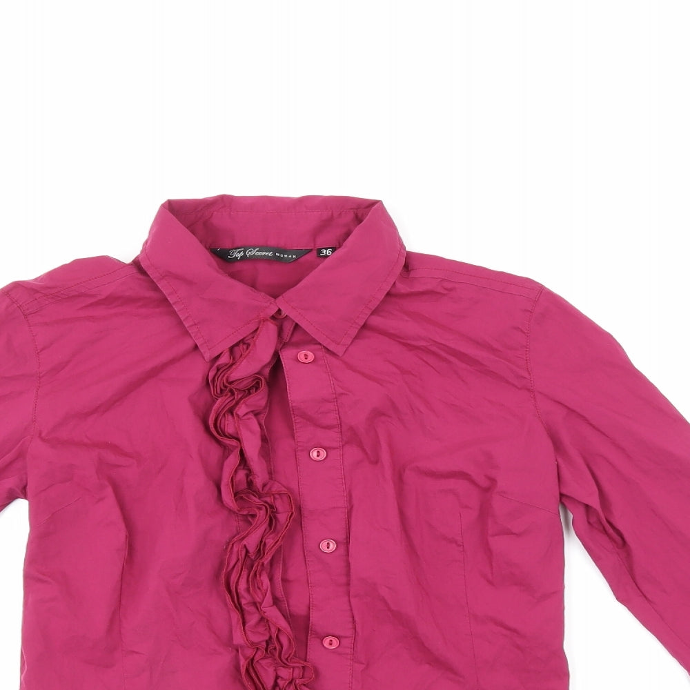 Top Secret Womens Purple   Basic Button-Up Size 36