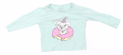 Primark Girls Green   Basic T-Shirt Size 2-3 Years  - Sprinkles