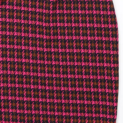 New Look Womens Pink Plaid  A-Line Skirt Size 8
