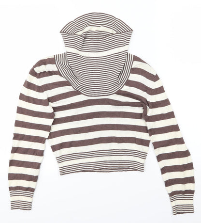 West One Womens Beige Striped  Pullover Jumper Size 10
