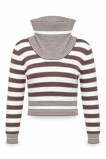 West One Womens Beige Striped  Pullover Jumper Size 10
