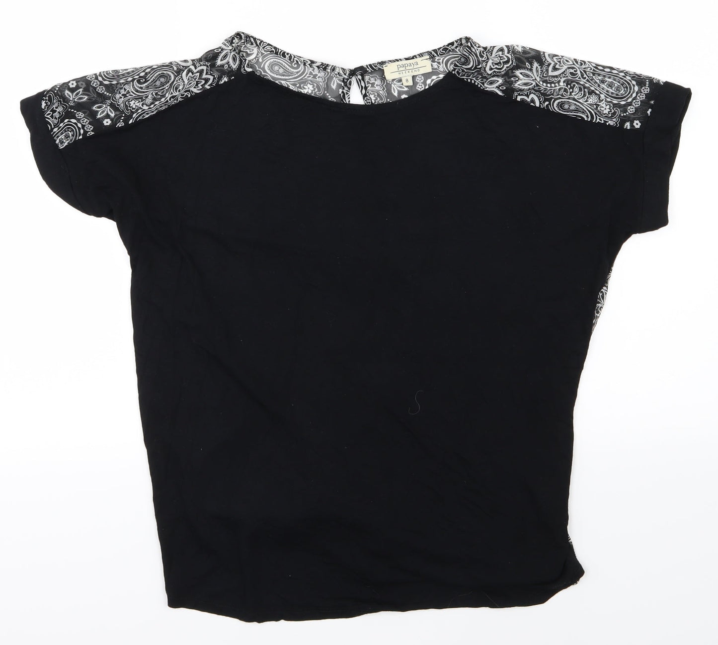 Womens UK Size 8 Papaya Black Basic Blouse
