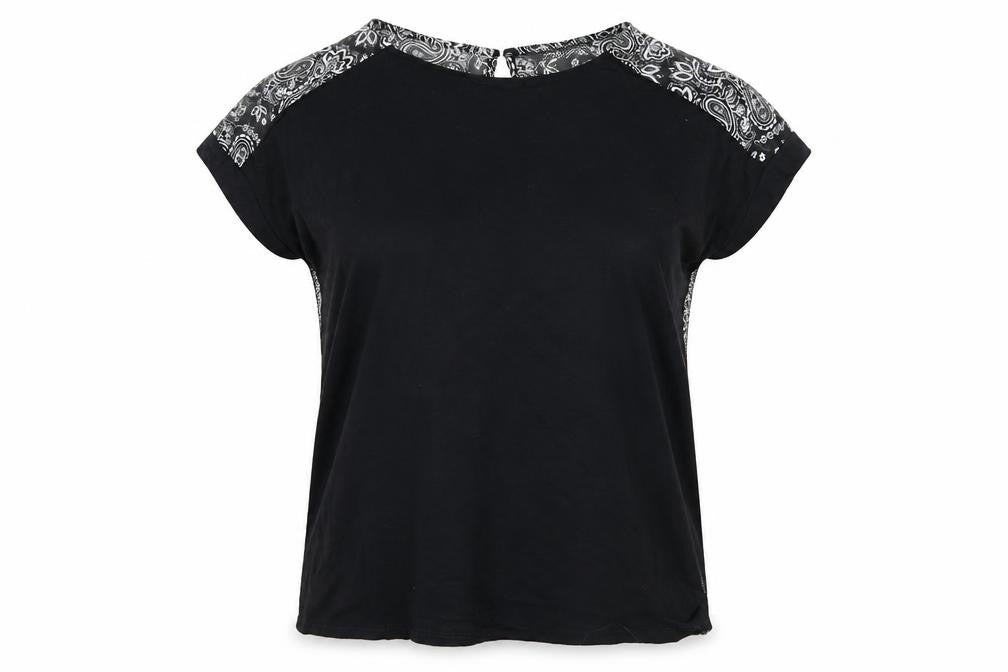 Womens UK Size 8 Papaya Black Basic Blouse