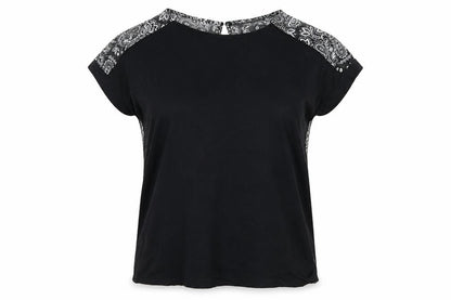 Womens UK Size 8 Papaya Black Basic Blouse