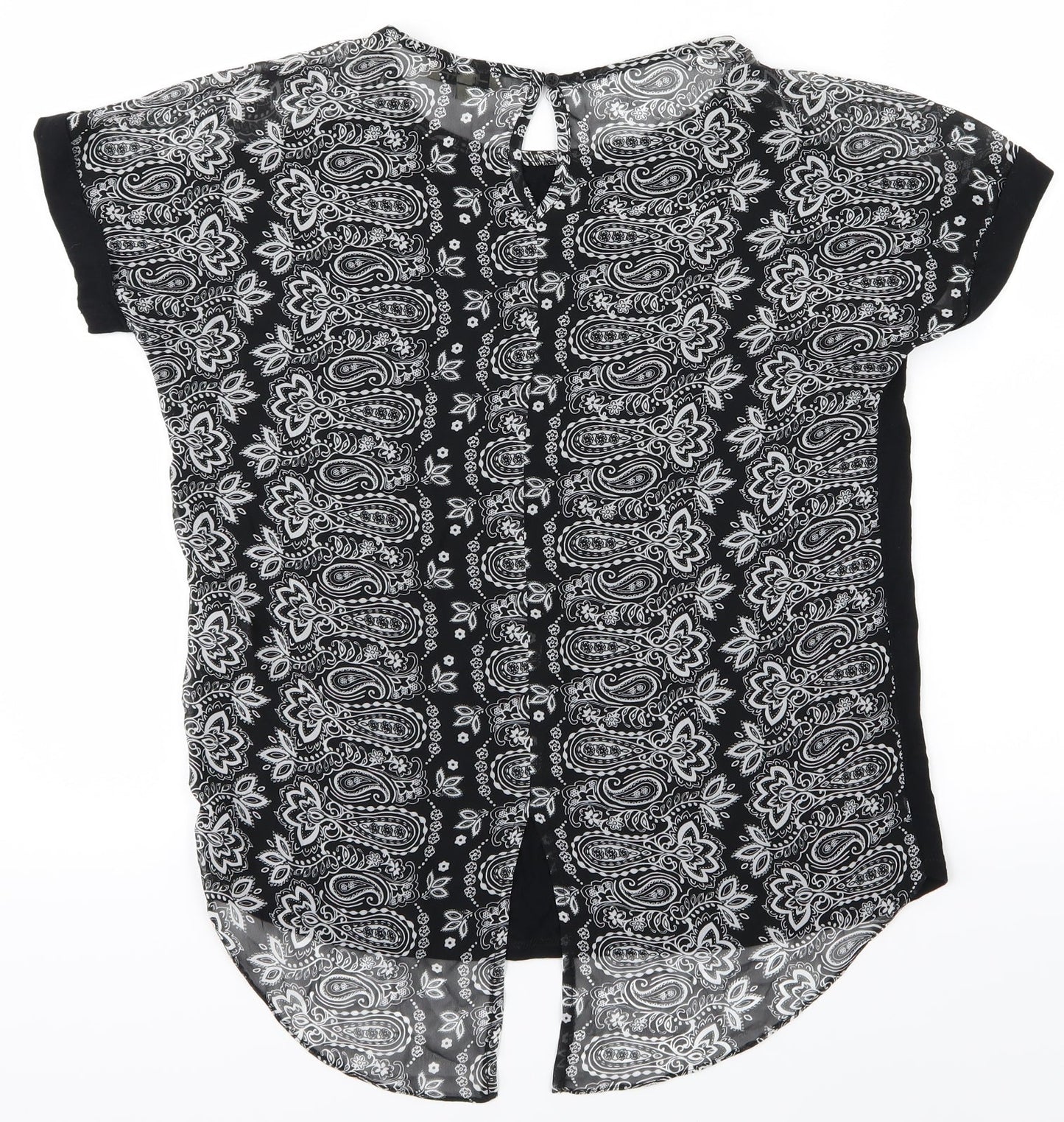 Womens UK Size 8 Papaya Black Basic Blouse