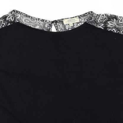 Womens UK Size 8 Papaya Black Basic Blouse