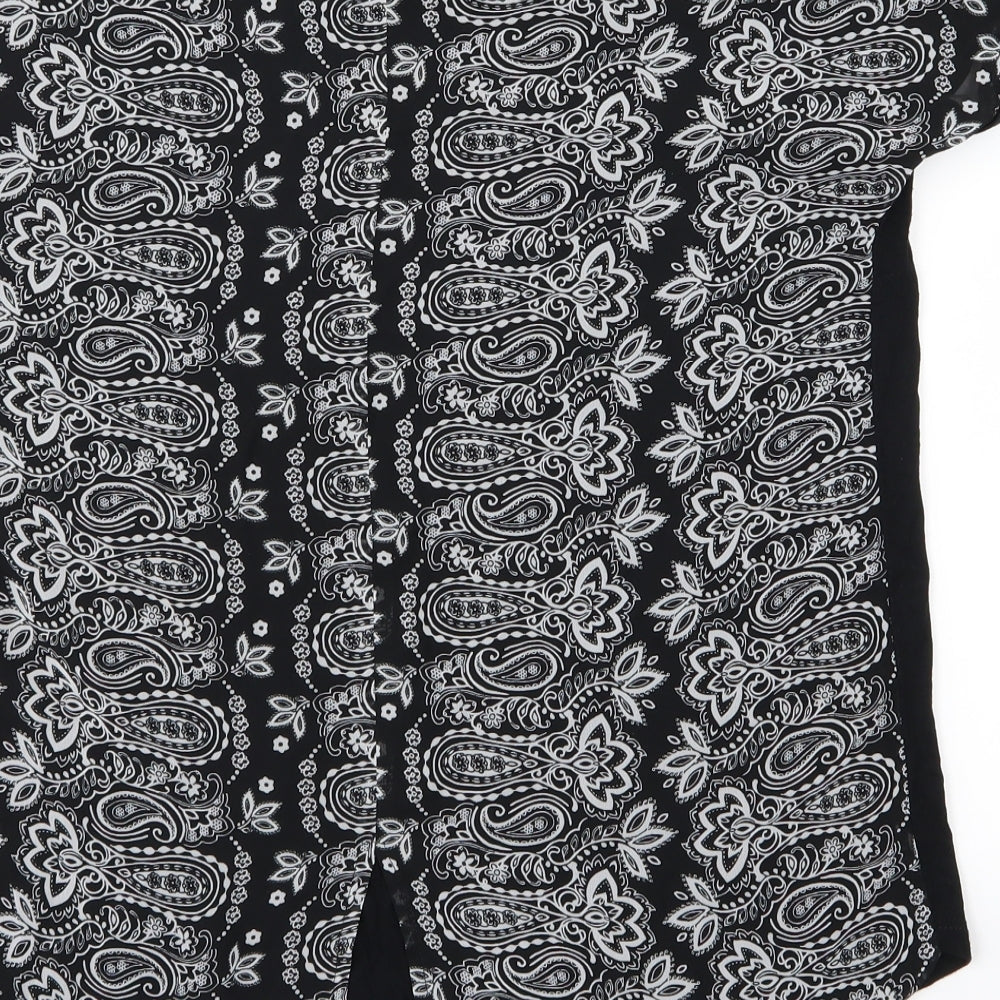 Womens UK Size 8 Papaya Black Basic Blouse