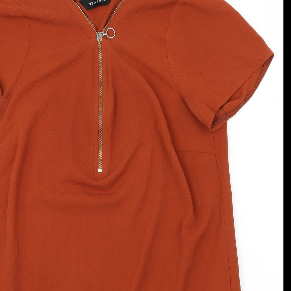 New Look Womens Orange   Basic Blouse Size 8