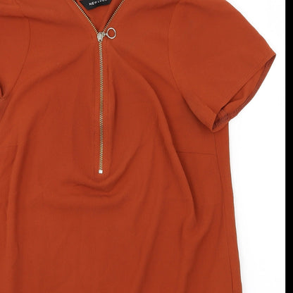 New Look Womens Orange   Basic Blouse Size 8