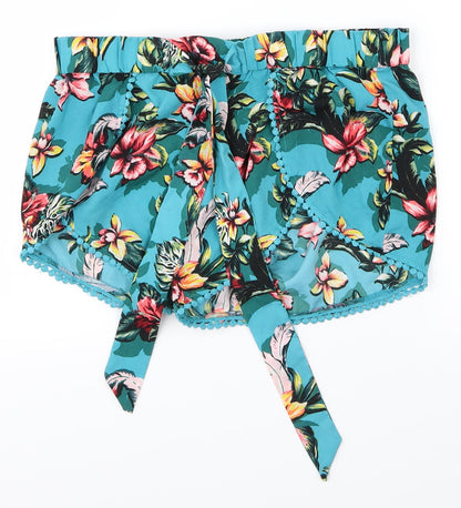 New Look Womens Blue   Hot Pants Shorts Size S - Butterflies