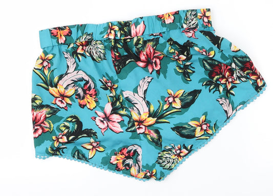 New Look Womens Blue   Hot Pants Shorts Size S - Butterflies