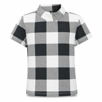 SHEIN Boys Black Plaid  Basic T-Shirt Size XS