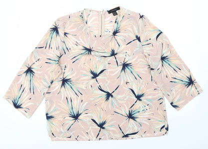 Atmosphere Womens Pink Floral  Basic Blouse Size 14